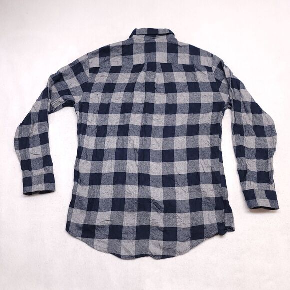 Croft & Barrow Buffalo Check Flannel Casual Button Up Shirt Mens Size M Blue - Picture 10 of 10
